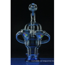 Blauer Stardust Öl Barrel Recycler Glas Rauchen Wasserpfeife (ES-GB-561)